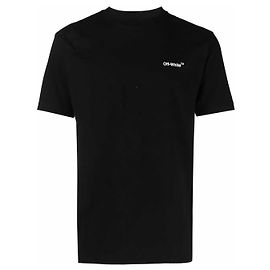 Off White Camiseta con estampado de flechas de cadena de color blanco roto Negro
