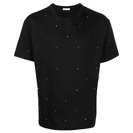 Camiseta negra de algodón Valentino Negro