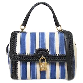 Dolce & Gabbana-Dolce & Gabbana Canvas & Raffia Two Way Handbag-Other