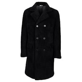 Autre Marque Black Wool Blend Coat Black
