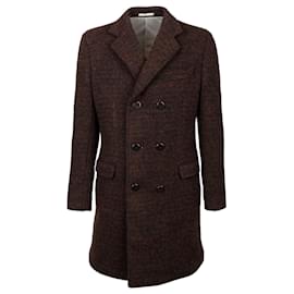 Autre Marque Brown Virgin Wool 3/4 Coat Brown