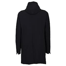 Autre Marque-Hooded Overcoat-Black