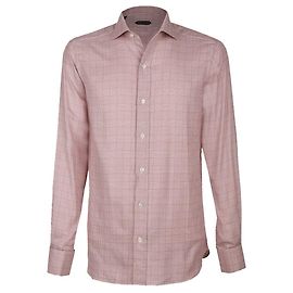Camicia Tom Ford rossa pied de poule in cotone Rosso