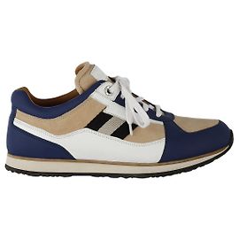 Tênis Bally de couro azul e bege Azul