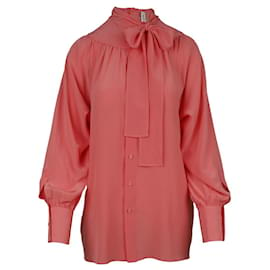 Valentino-Valentino Pussy-Bow Blouse-Pink