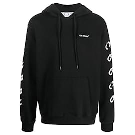 Off White Pull à capuche blanc cassé Chain Arrow Noir