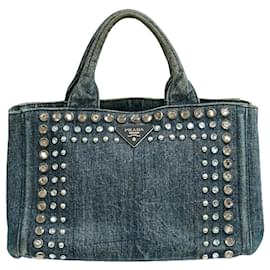 Prada-Prada Canapa Handbag-Blue