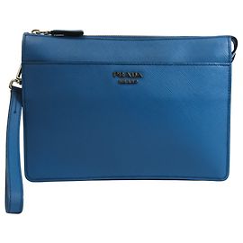 Pochette Prada Saffiano Bleu