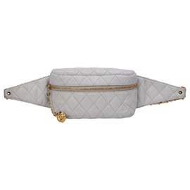 Chanel-White Quilted Belt Bag-White