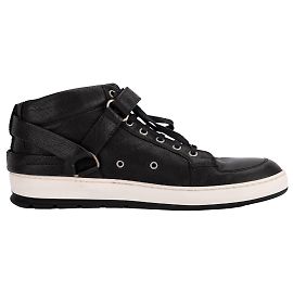 Tênis Christian Dior de couro preto e branco com fivelas Preto Branco