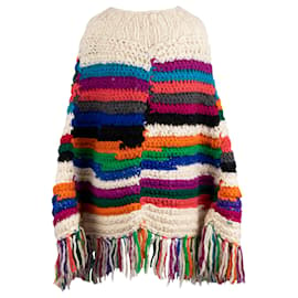 Autre Marque-Fringed Knitted Poncho-Other