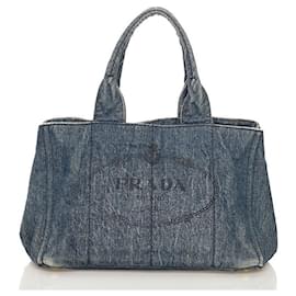 Prada-Prada Canapa Denim Handbag-Other
