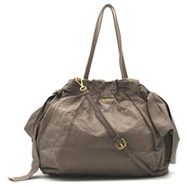 Prada-Prada Leather Drawstring Tote Bag-Other