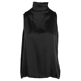 Just Cavalli-Roberto Cavalli High Neck Silk Top-Black