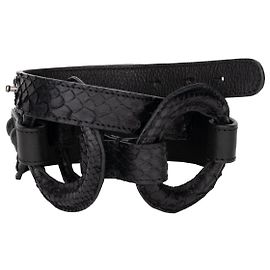 Autre Marque Cinturón de cuero estampado Collection Privée Negro