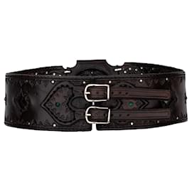 Autre Marque-Leather Band Belt-Brown