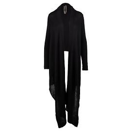 Rick Owens Schwarze asymmetrische Strickjacke Schwarz