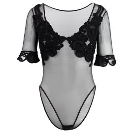 Gianfranco Ferré Halbtransparenter Body Schwarz