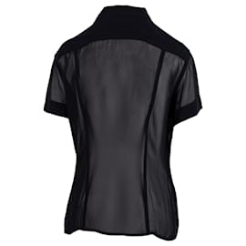 Moschino-Camisa semitransparente-Negro