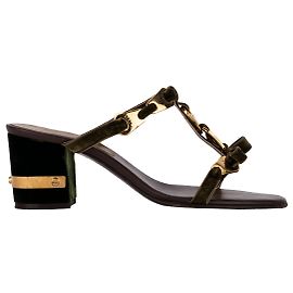 Marc Jacobs Samtsandalen Grün