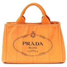 Prada-Prada Canapa Tote Bag-Orange