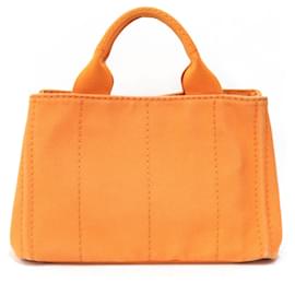 Prada-Prada Canapa Tote Bag-Orange