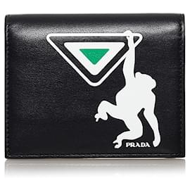 Prada-Prada Saffiano Bifold Wallet Black-Black
