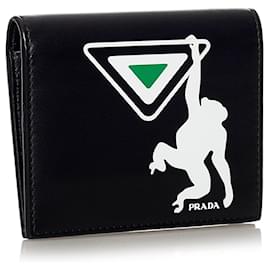 Prada-Prada Saffiano Bifold Wallet Black-Black