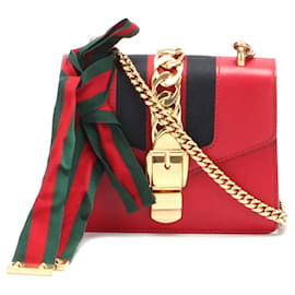Gucci-Gucci Sylvie Mini-Kettentasche aus Leder-Andere
