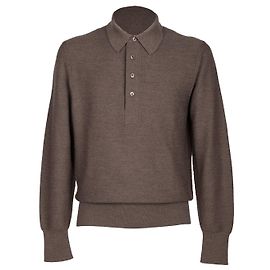 Tom Ford Langarm-Poloshirt Braun