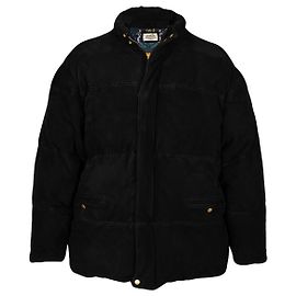 Hermès Suede Puffer Coat Black