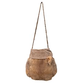 Autre Marque-Fur Shoulder Bag-Beige