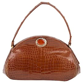 Autre Marque-Exotic leather handbag-Brown