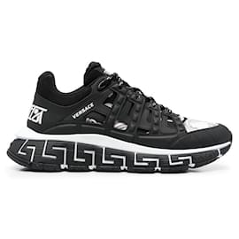 Versace-Black/White Trigreca Low-Top Sneakers-Black