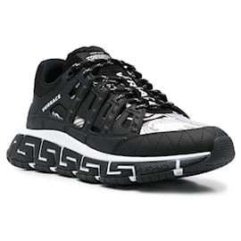 Versace-Black/White Trigreca Low-Top Sneakers-Black