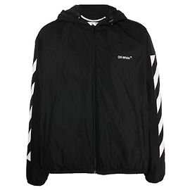 Off White Giacca a vento con stampa logo Diag Nero