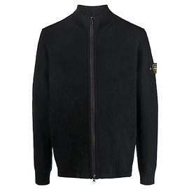 Strickjacke mit Logo-Patch von Stone Island Schwarz