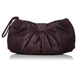 Miu Miu-Miu Miu Leather Clutch Bag Purple-Purple
