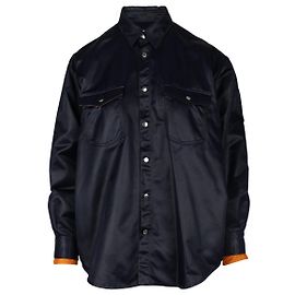 Autre Marque Camicia in raso blu Marios Blu