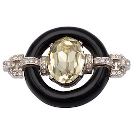 Autre Marque Spilla Collection Privée Nera con Strass Nero
