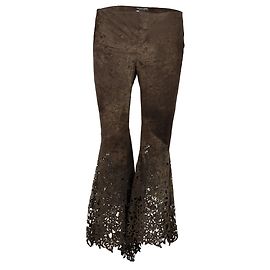 Calça de camurça cortada a laser Roberto Cavalli Marrom