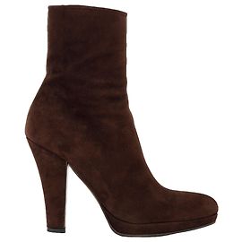 Botins Miu Miu em couro castanho Marrom