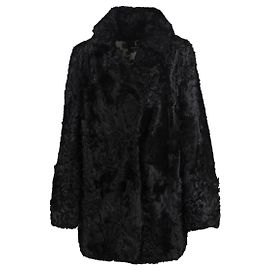 Autre Marque Inès & Maréchal black Astrakhan fur coat Black