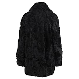 Autre Marque-abrigo de piel de oveja-Negro