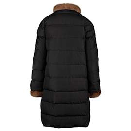 Moncler-Down Jacket With Mink-Black