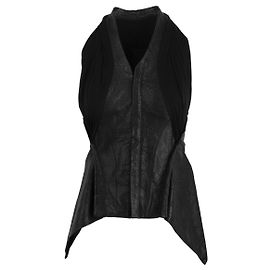 Rick Owens Chaleco de cuero Negro