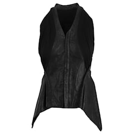 Rick Owens Lederweste Schwarz