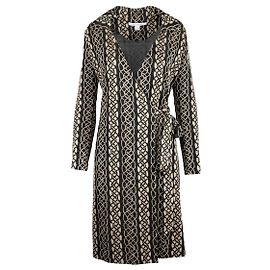 Diane von Furstenberg Sparkling Wrap Dress Black Beige