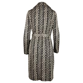 Autre Marque-Diane von Furstenberg Robe portefeuille scintillante-Noir,Beige