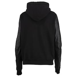 Rick Owens-Sweatshirt With Leather Inserts-Black